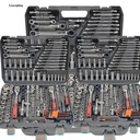 150pcs Home Mechanic Auto Repair Tool Kit 1/2\" 1/4\" 3/8\" Drive Depth Standard Socket CR-V Hand-Power Hard Case Tool Box Set
