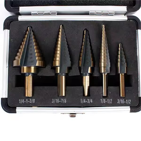 HSS 4241 Cobalt Multiple Hole 50 Sizes Step Drill Set Tools Aluminum Case Metal Drilling Tool for Metal Wood Step Cone Drill Bit
