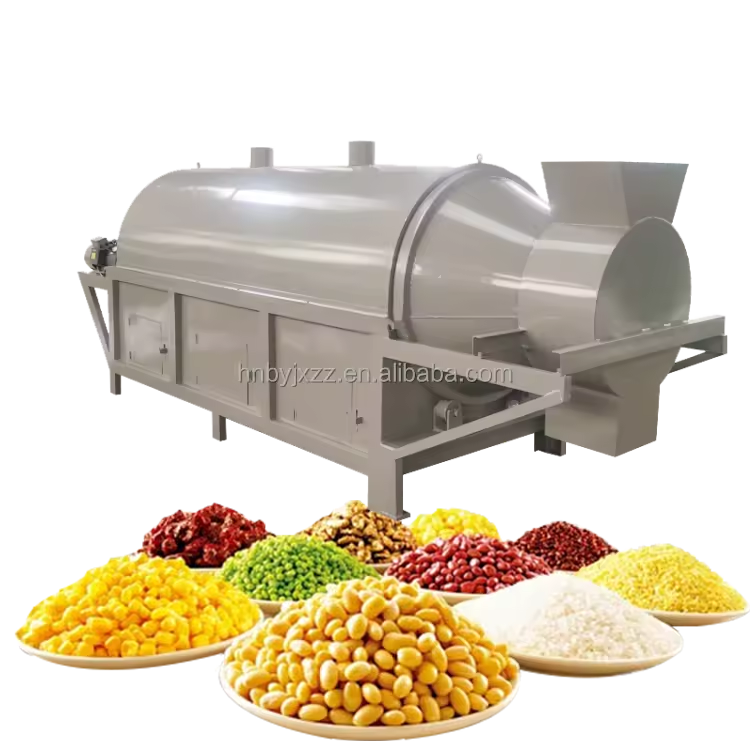 Industrial Rotary Drum Drying Machine for Rice and Paddy Food Processing High Efficiency Low Cost Electric Heating