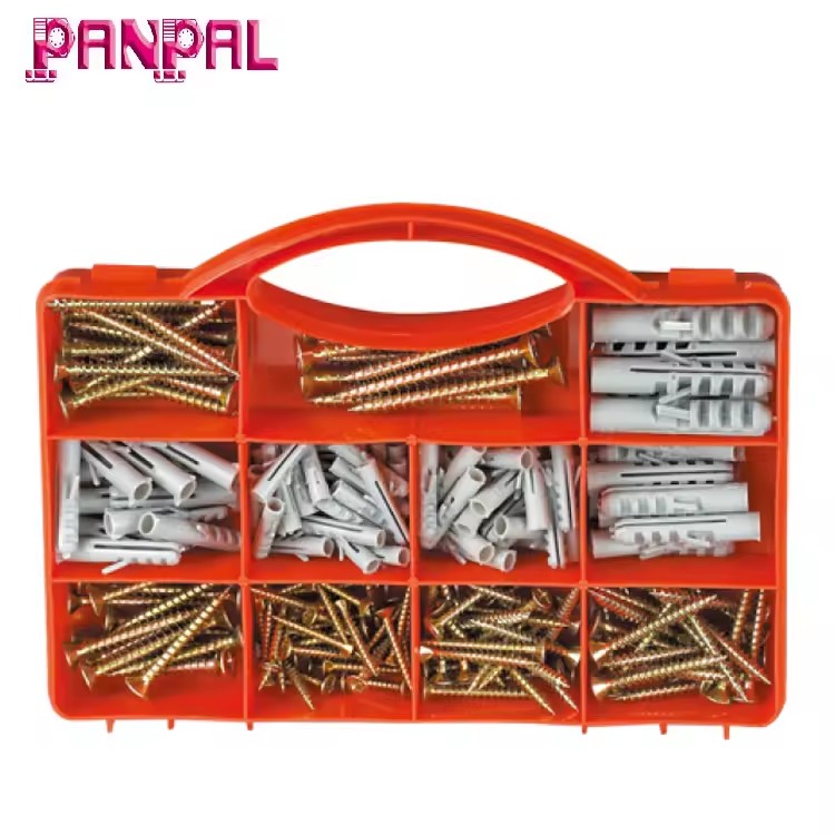 BSCI Approved Factory Assorted 206 PCS Plastic Drywall Wall Anchors Kit With Chipboard Screws