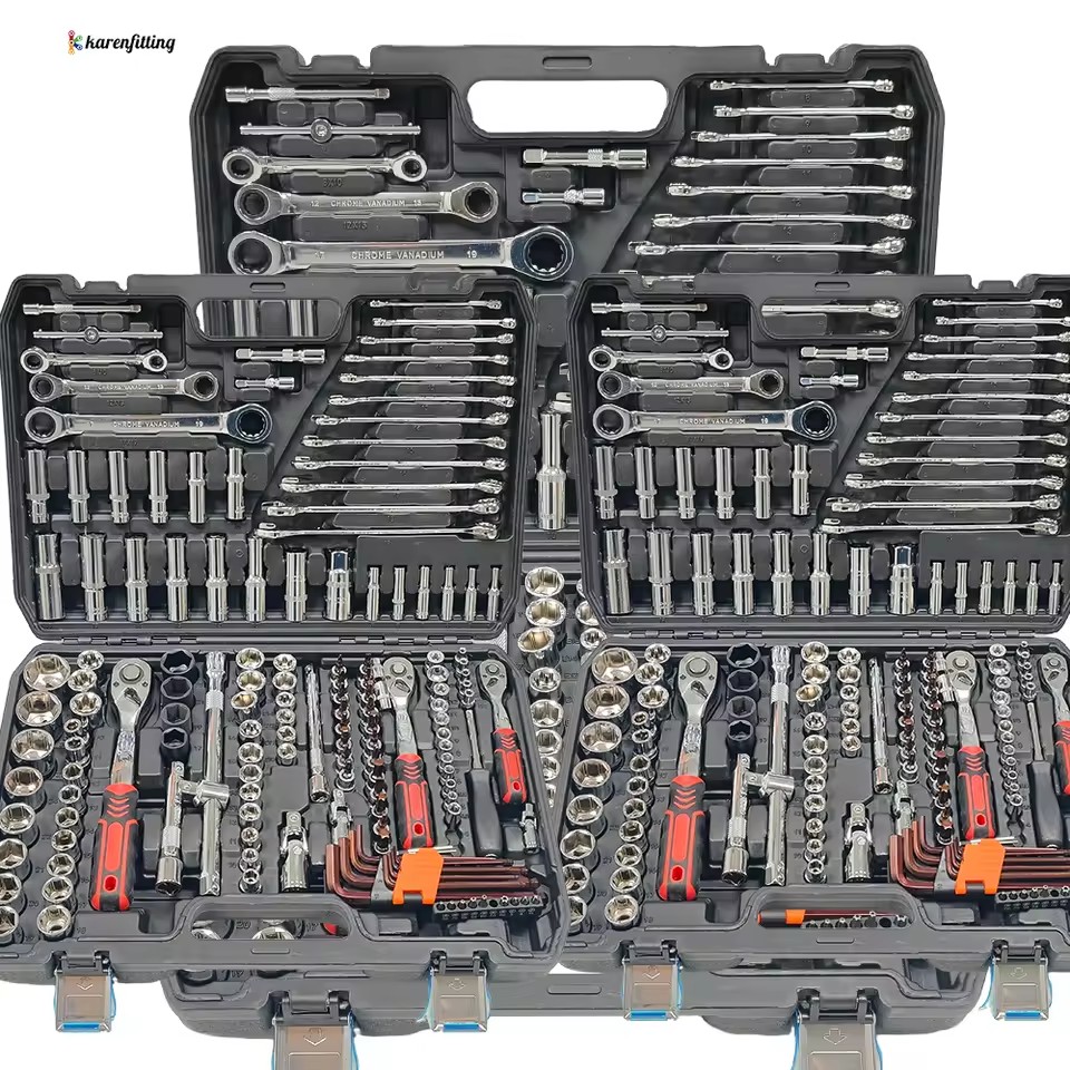 Professional 108/150/172pcs Socket Set Durable Versatile 1/4 3/8 Inch Drive Auto Repair Tool Case Customizable OEM Bag