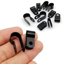 25X Black Nylon U R Shape Cable Clamp Clip 3.3mm-10.4mm ID UV Resistant Wire Electrical Hose Loop Fixer Holder Supportin Frame