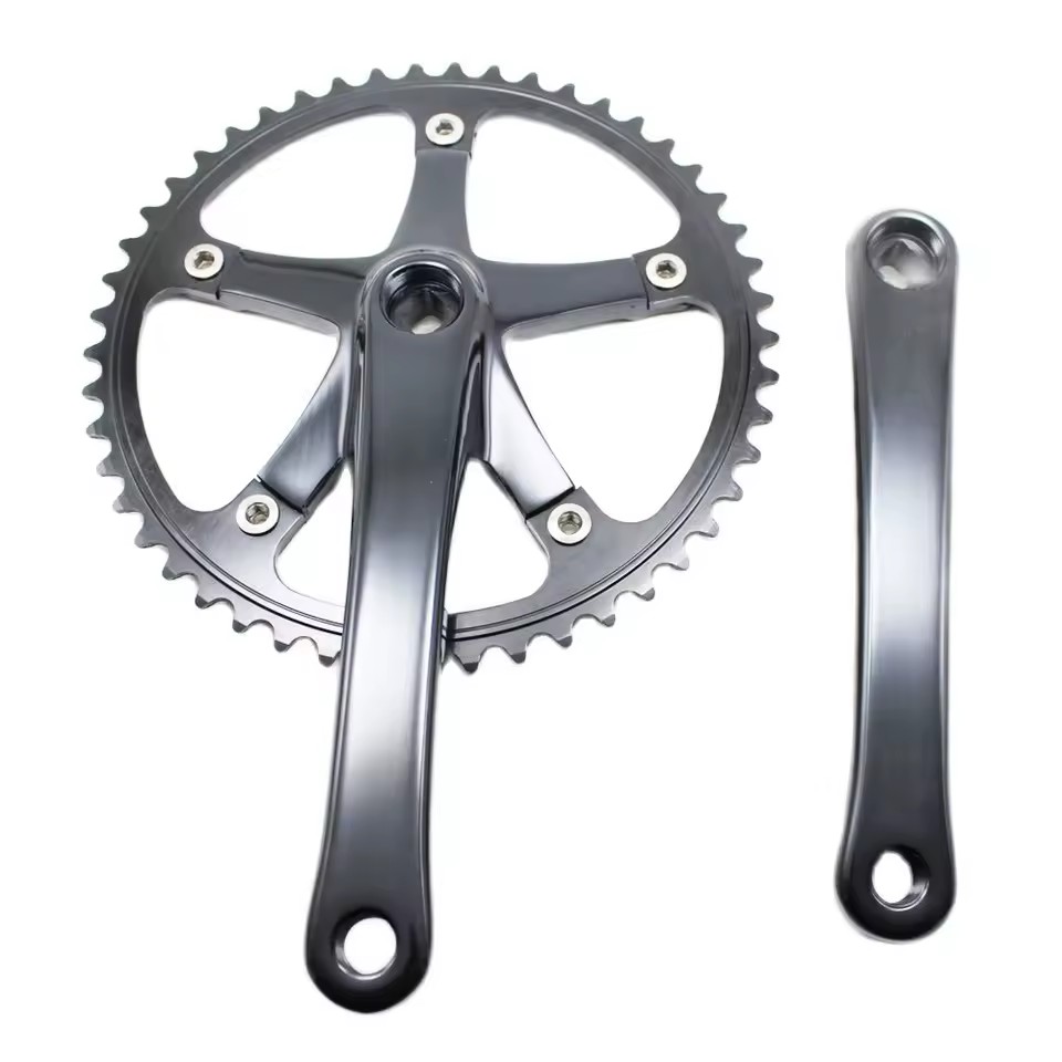 Single Speed 49T 144BCD CNC Integrated Crankset, Aluminum Alloy Crank Arm Chainring Assembly