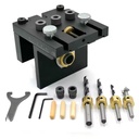 3 in 1 Woodworking Doweling Jig Kit With Positioning Clip Adjustable Drilling Guide Puncher Locator Carpentry Tools