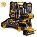 20V High Carbon Steel Electric Drill Kit 120-Piece Battery-Powered with Toolbox OEM for Women DIY Office & Garden Use