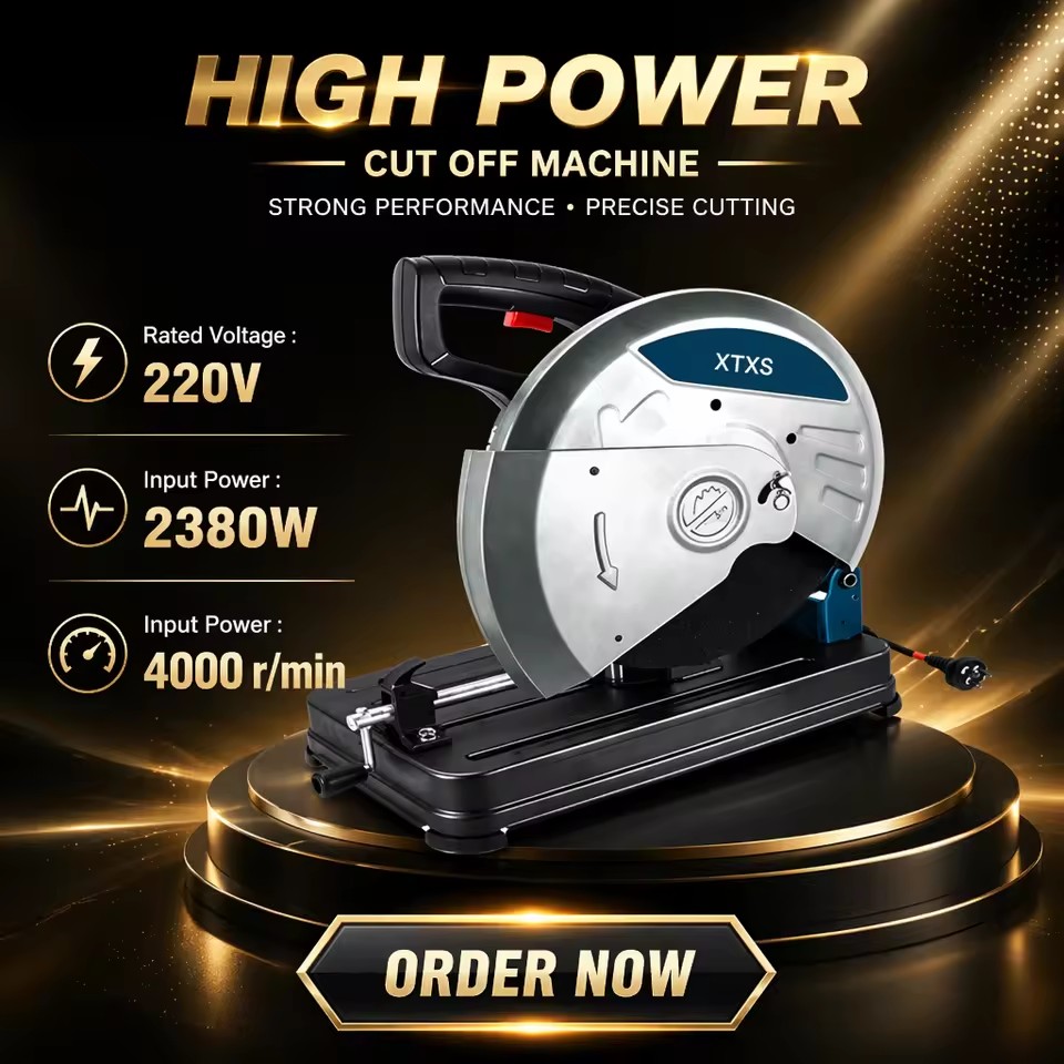 Cordless Cut Saw 355Mm Industrial Electric Brushless 4000 RPM 2380W DIY Metal Steel Cutting Portable Construction Equipment