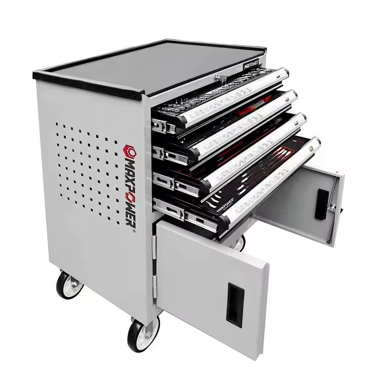 MAXPOWER Warehouse Workshop 4 Drawer Cabinet with 210PCS Tools Tool Storage Cabinet and Tool Box
