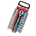 Maxpower 22 1/2 Inch New Spanner Car Repair Tool Box and Wrench Low Profile Ratchet Socket Set