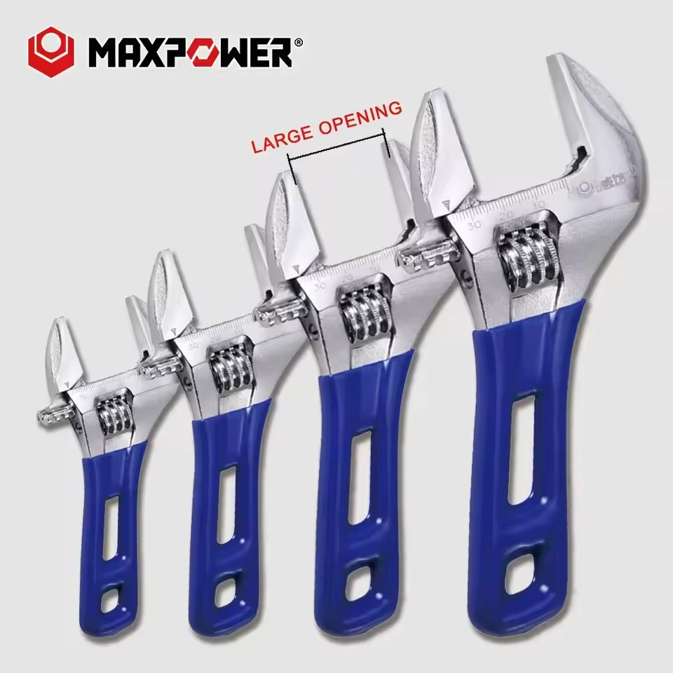 MAXPOWER Light Thin Slim-line Wide Opening Jaw Angle Adjustable Wrench Spanner