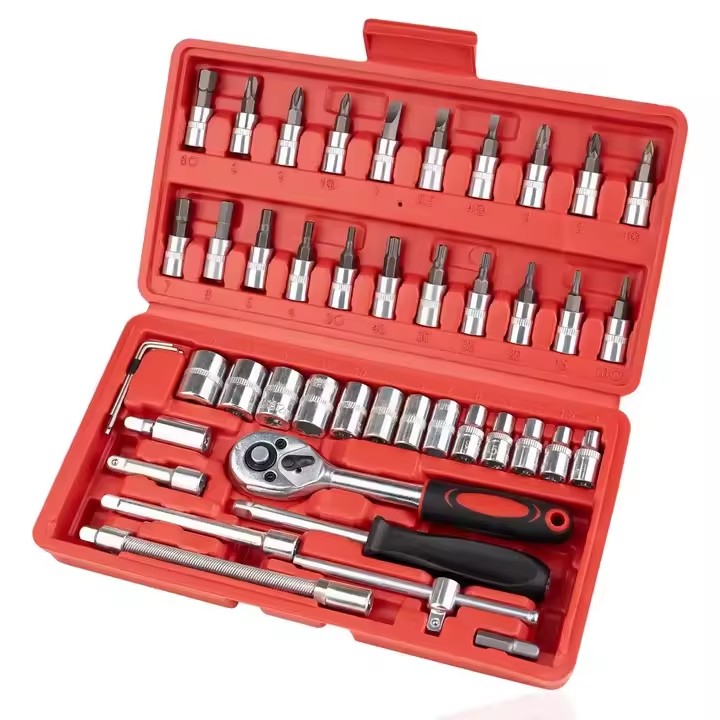 4 Pieces 3/8 Drive Car Tool Ratchet Long Socket Wrench Extension bar Set