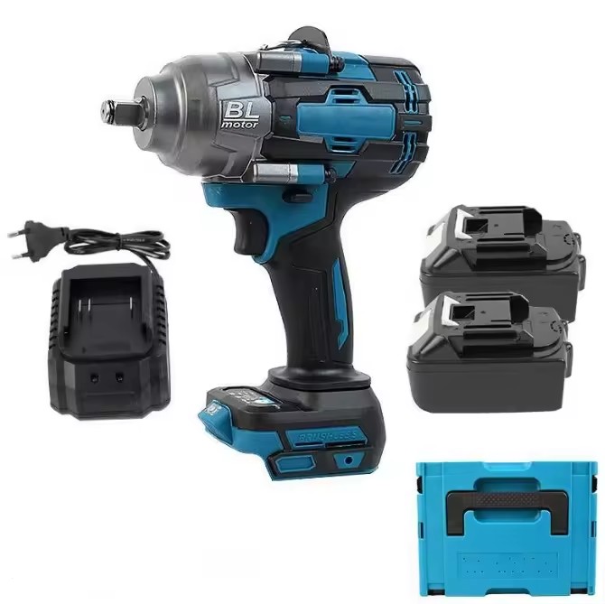 Industrial-grade 21V 1000N High-torque Brushless Electric Impact Wrench 1/2 Drive 1200W 3500 Impact Frequency for Auto Repair