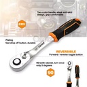 1/4" Custom Comfortable Adjustable Beam Ratchet Torque Wrenches 90 Degree Adjustable Quick Chrome Vanadium Ratchet Wrench 1/4
