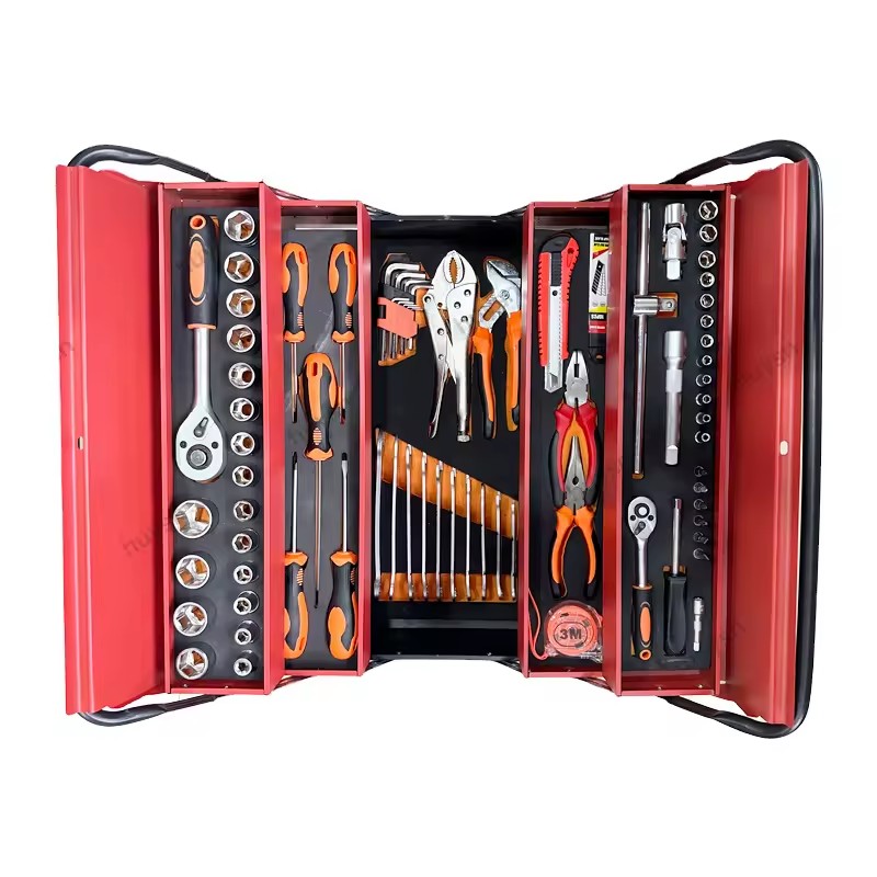 85pcs Tool Set Socket Wrench Set Auto Repair Hand Tool Kit with Folding Metal Box