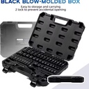 50-Piece 3/8" Drive Socket Set with SAE & Metric Sizes Deep Shallow Ratchet Wrench Extensions Adapters for Versatile Use