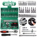 New 46-piece Auto Repair Combination Ratchet Wrench Auto Maintenance Vehicle-mounted Socket Repair Set Tool Box