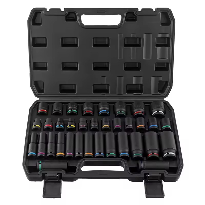 Auto Repair OLIVER Fit Chrome Vanadium Steel Socket Set with Black Tool Box 1/2 Large Socket 3/4 Heavy Duty 216pcs