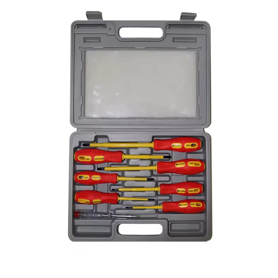 8pcs Electrical Electrician Voltage Test Pen Voltage Tester and Vde Insulated Insulation Screwdriver Set
