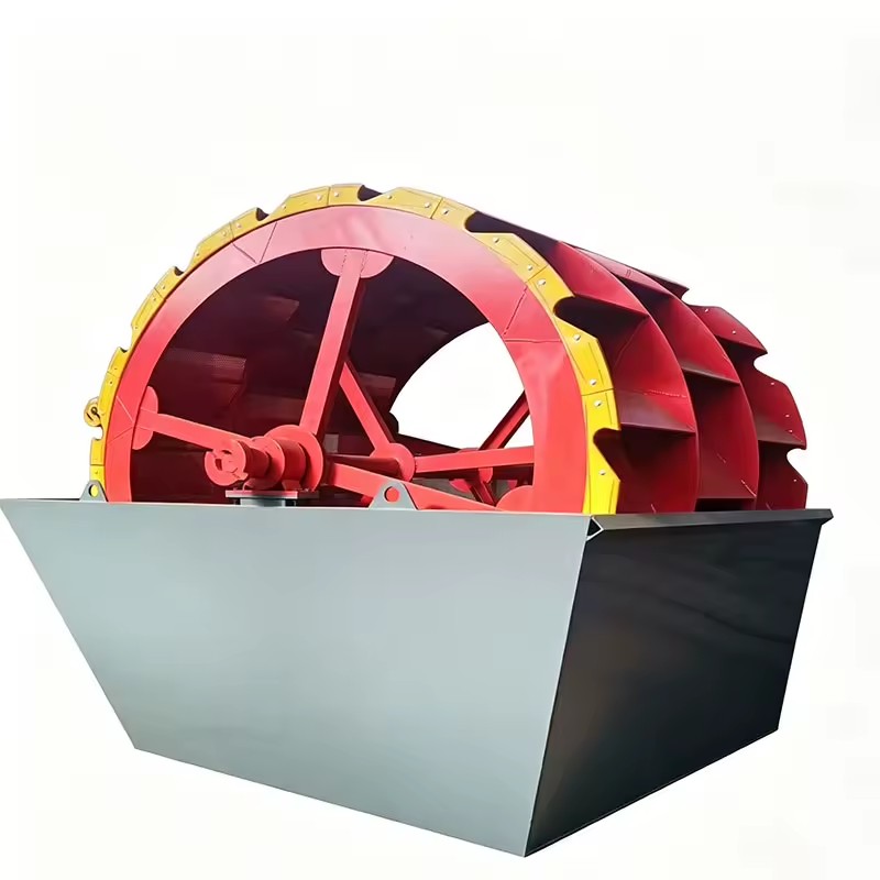 The new type of bucket sand washer has a large capacity and is used for mining, cement, and sand washing.
