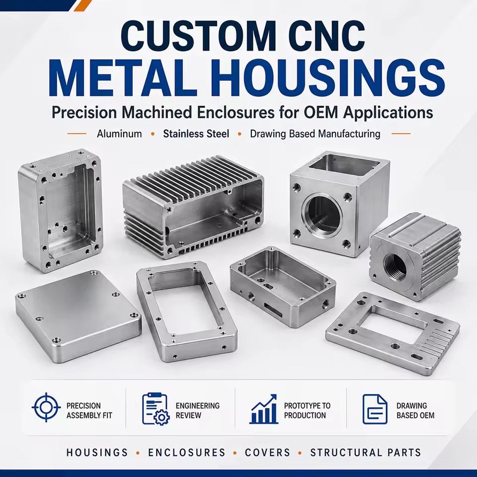 Custom CNC Machining Service Precision Stainless Steel Aluminum Metal Housing Enclosure Parts OEM Manufacturer