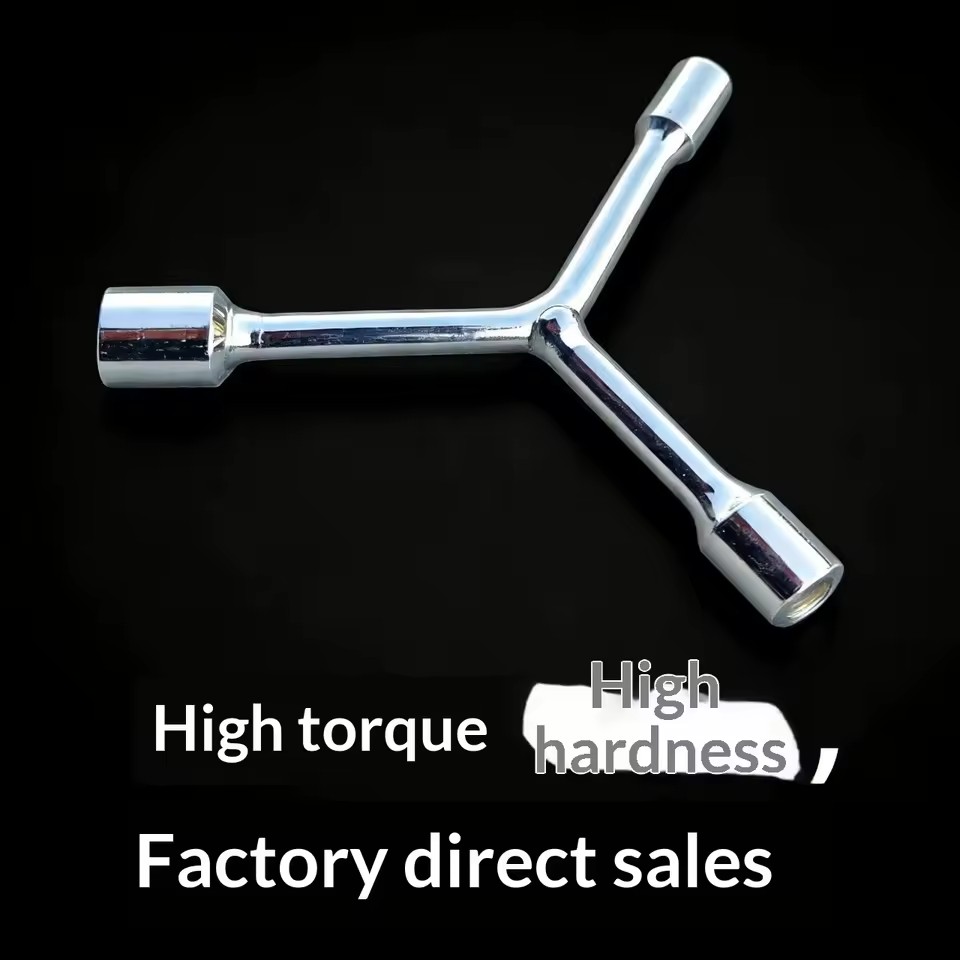 Three-prong Y-type Ratcheting Double End Wrench Metric Carbon Steel Labor-saving Maintenance Disassembly Socket Tool 8-10-12