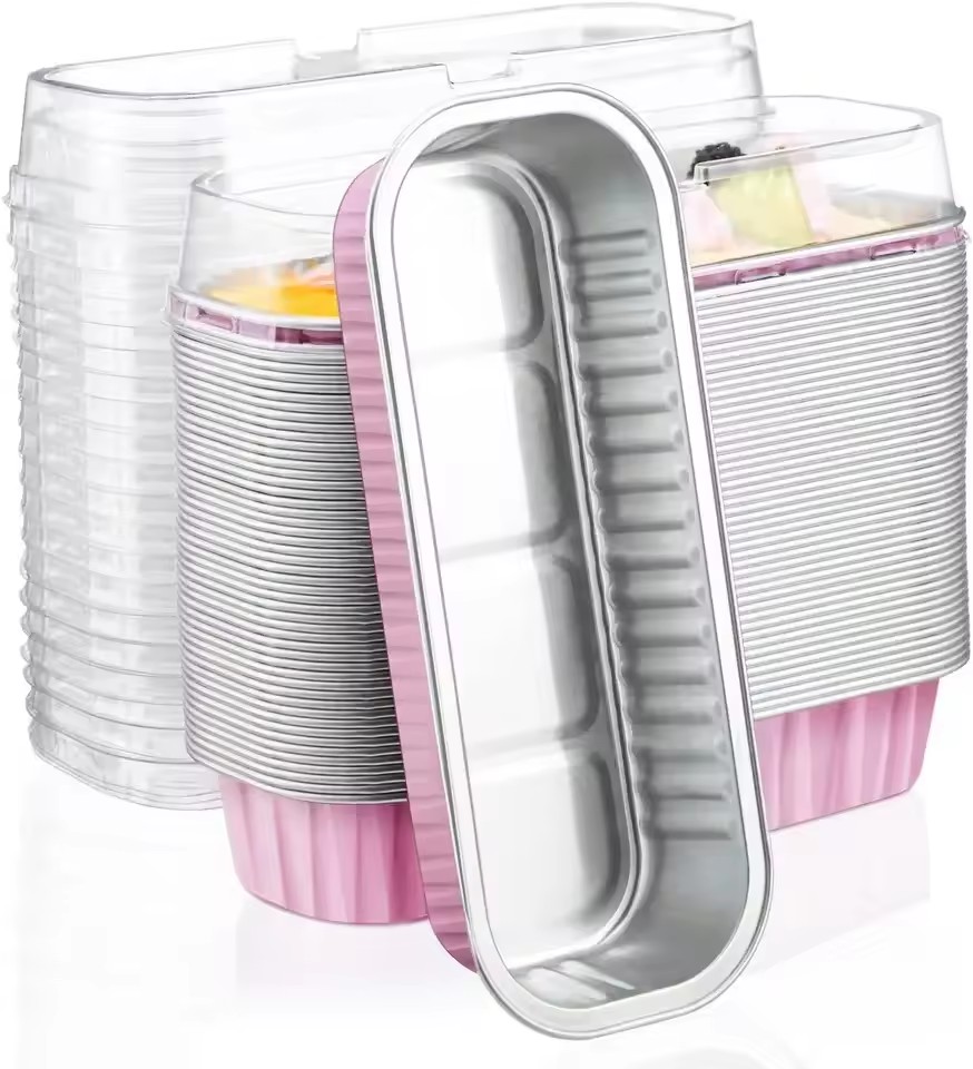 Aluminum Disposable Foil Ramekins Pan Tin With Lids Cupcake Baking Cups Containers Wrappers