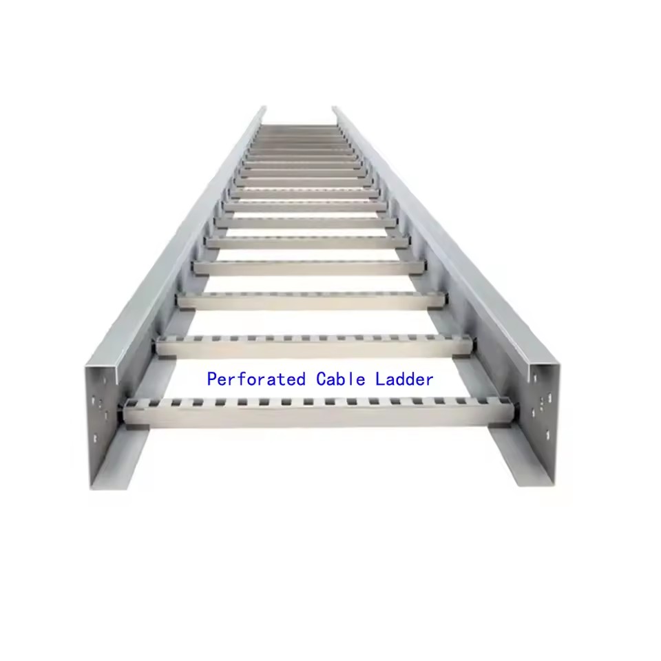 Ladder Type Perforated Cable Tray Open Steel Cable Support for Electrical and Industrial Wiring