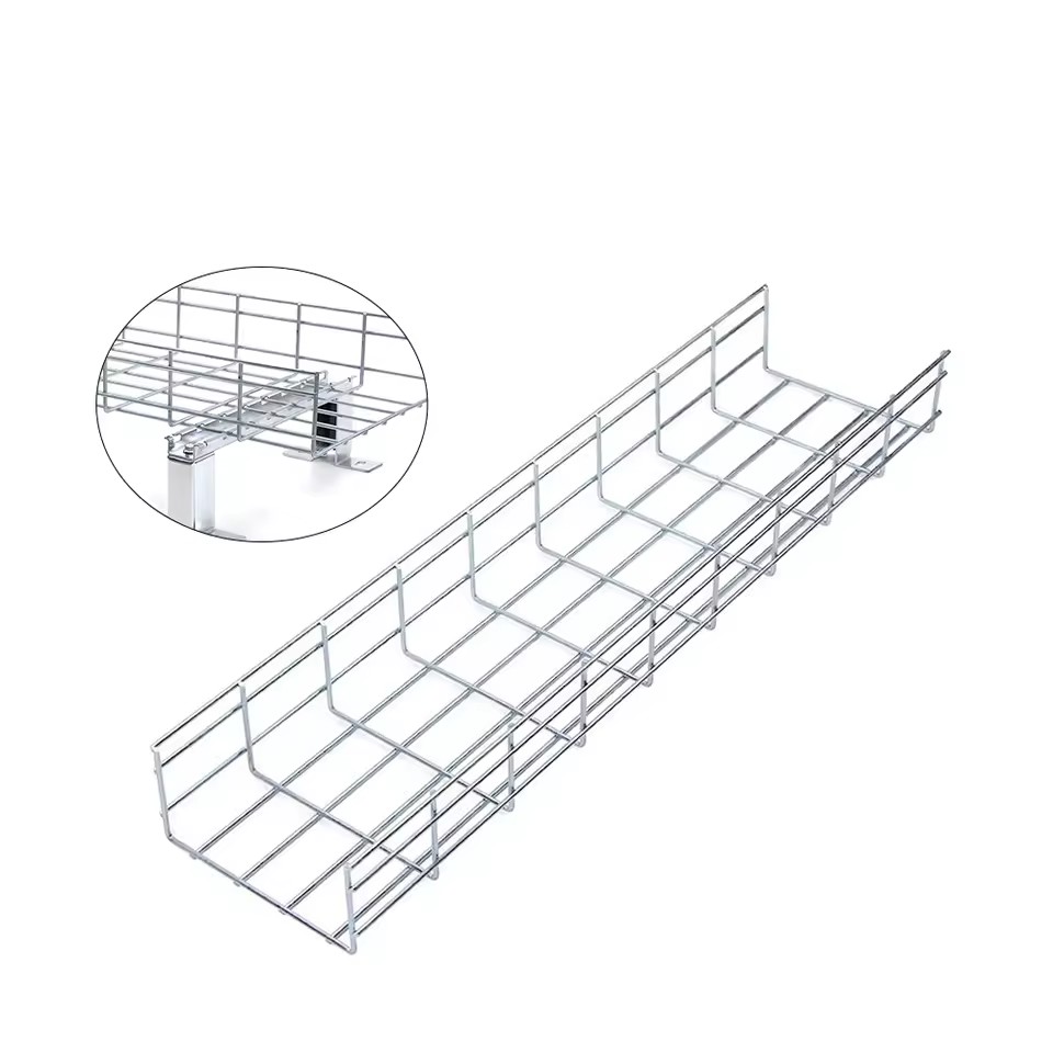 Cable Tray High Quality Material Hot Dip Galvanized Steel Basket Wire Mesh Cable Tray for Under Desk