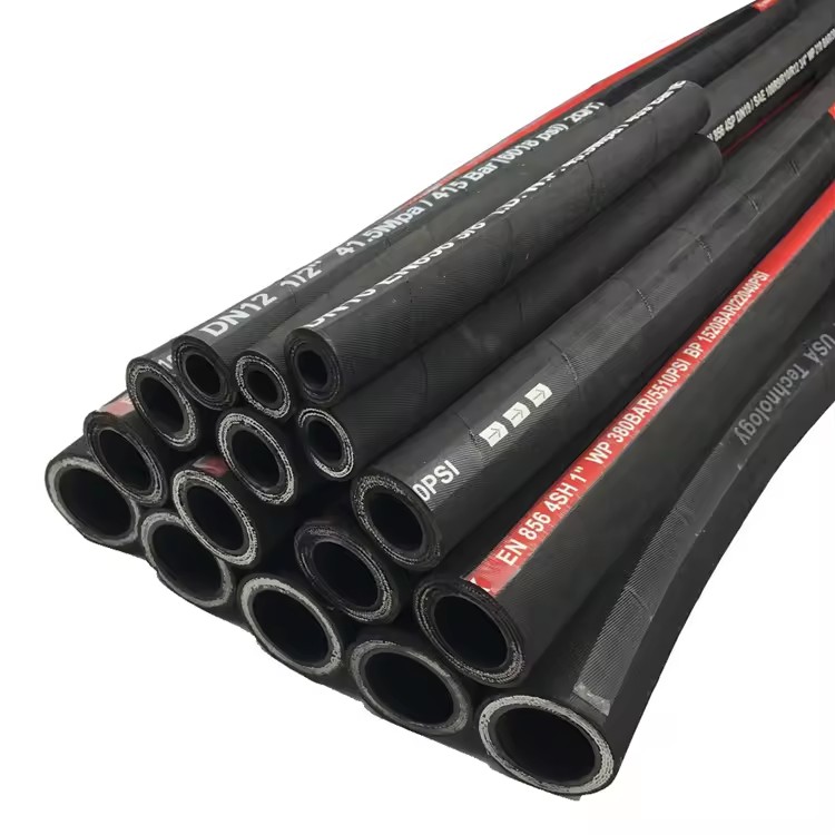 High Temperaturehydraulic High Pressure Hose SAE100 R1 R2 Steel Wire Reinforced Excavator High Pressure Hydraulic Hose