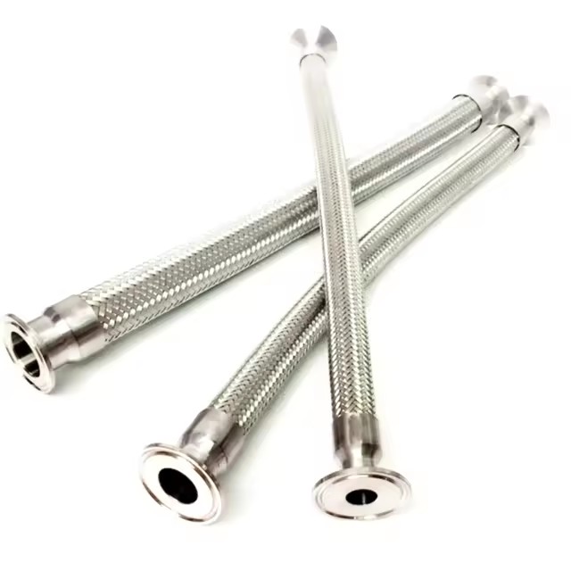 Stainless Steel Bellow Flexible Exhaust Hose with Braided Reinforcement Cutting Service 1/2-24 Inch -196~+420C XC69