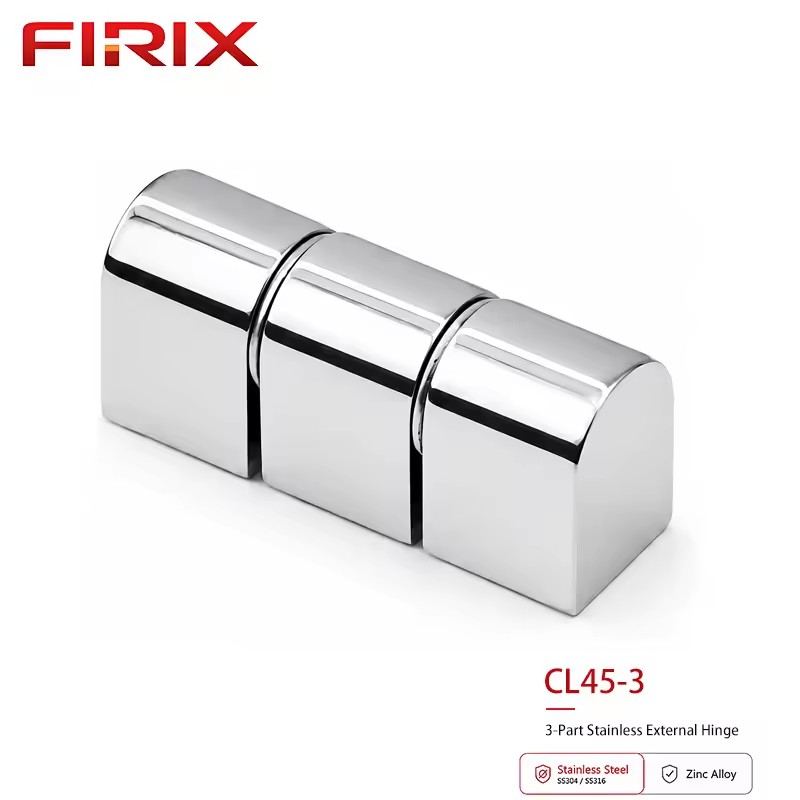 CL45-3 Industrial Reinforced Surface Block Hinge | 3-Part Stainless Steel External Hinge 180 Opening No Bearing for Heavy Duty