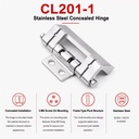 CL201-1 FIRIX Stainless Steel Concealed Cabinet Hinge | Removable Hinge for Electrical Enclosures 11mm Thickness