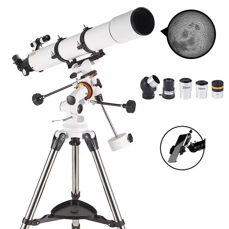 80900P Professional Astronomical Telescope & Binoculars 80mm High-Definition Outdoor Metal with Star-Looking Glasses