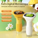 Stock 372 Portable Monocular HD Optical Microscope IP65 Rated Kids LED Light Source Student Experimental Science Educational Toy