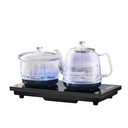 Zemkon Fully Automatic Electric Water Tea Kettle High Borosilicate Glass 1.0L/0.8L Capacity Anti-Dry Burning Touch Control 1350W