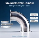Food Grade Sanitary Stainless Steel 304/316L Forged Low Pressure Smooth Tri-clamp Weld 90 45 Degree Elbow Pipe Fittings 25mm