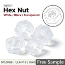 Clear Nylon Hex Nut M2 M2.5 M3 M4 M5 M6 M8 Transparent Plastic Hex Nut PA66 UL94 Insulation Fastener RoHS PCB Circuit Board