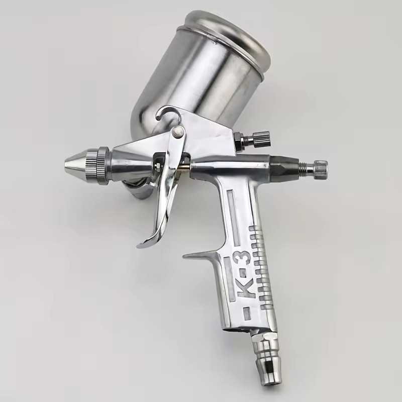 K3 Mini Pneumatic Air Brush Paint Sprayer 0.5mm Durable Aluminium Alloy Tool Gravity Feed 100ml Capacity 100ml/min Flow Rate