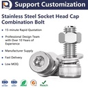 Hot Selling M4M5M6M8M10M12 304/316 Stainless Steel Cap Head Hexagonal Socket Screw Triple Combination Bolt Washer Nut Metric