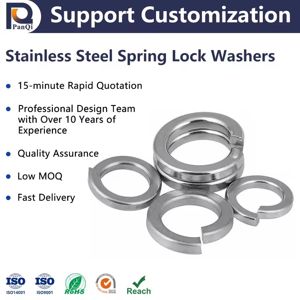 Hot Selling Standard Stainless Steel Industrial Open Flat Plain Finish Spring Washer with Square Ends