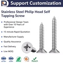High Quality Stainless Steel Flat Head Metric Tapping Screws Class 4.8 & 6.8 Silver Plated Brand Model LS808