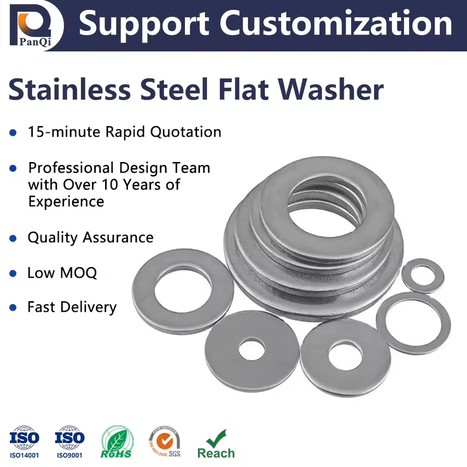 Hot Selling 304 Stainless Steel Gasket with Circular Metal Screw Flat Washer GB Standard Plain Finish