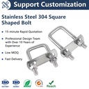 Stainless Steel 304 Metric Rectangular Bolt Pipe Thread Clamps -45 ISO9001 Certified Waterproof Plain Surface OEM