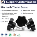 Wholesale JTLS10 Industrial Use Six Star Shape Black Plastic Head Knob Metric Thumb Screw Hand Tighten Screws Class