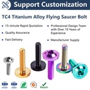 TC4 Steel Pan Head Titanium Alloy Flying Saucer Screw M3~M10 Anti-Theft CS-1 Class10.9 Motorcycle