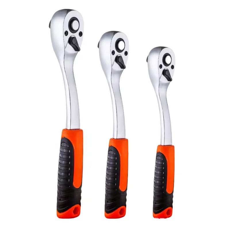 1/2 3/8 1/4 Inch Drive 72-Tooth Quick-release Reversible CR-V Plastic Handle Ratchet Socket Wrenches