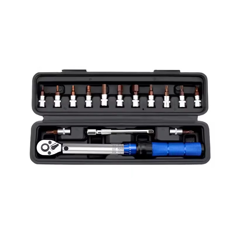 1/4 Inch Drive Click Torque Wrench 17.7-212.4in.lb / 2-24Nm Ratchet with Quick Release Car Repair 15pcs Torque Wrench Set