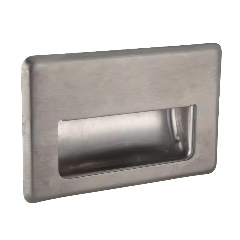 LS505 Modern Chrome Plated Stainless Steel Cabinet Sliding Door Concealed Recessed Square Flush Pull Handle 1 Year