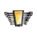 8pc Dual-Purpose 8-19mm Open-End Box-End Carbon Steel CRV Spanners Metric 72T Ratchet Combination DIY Wrench Set OEM Support