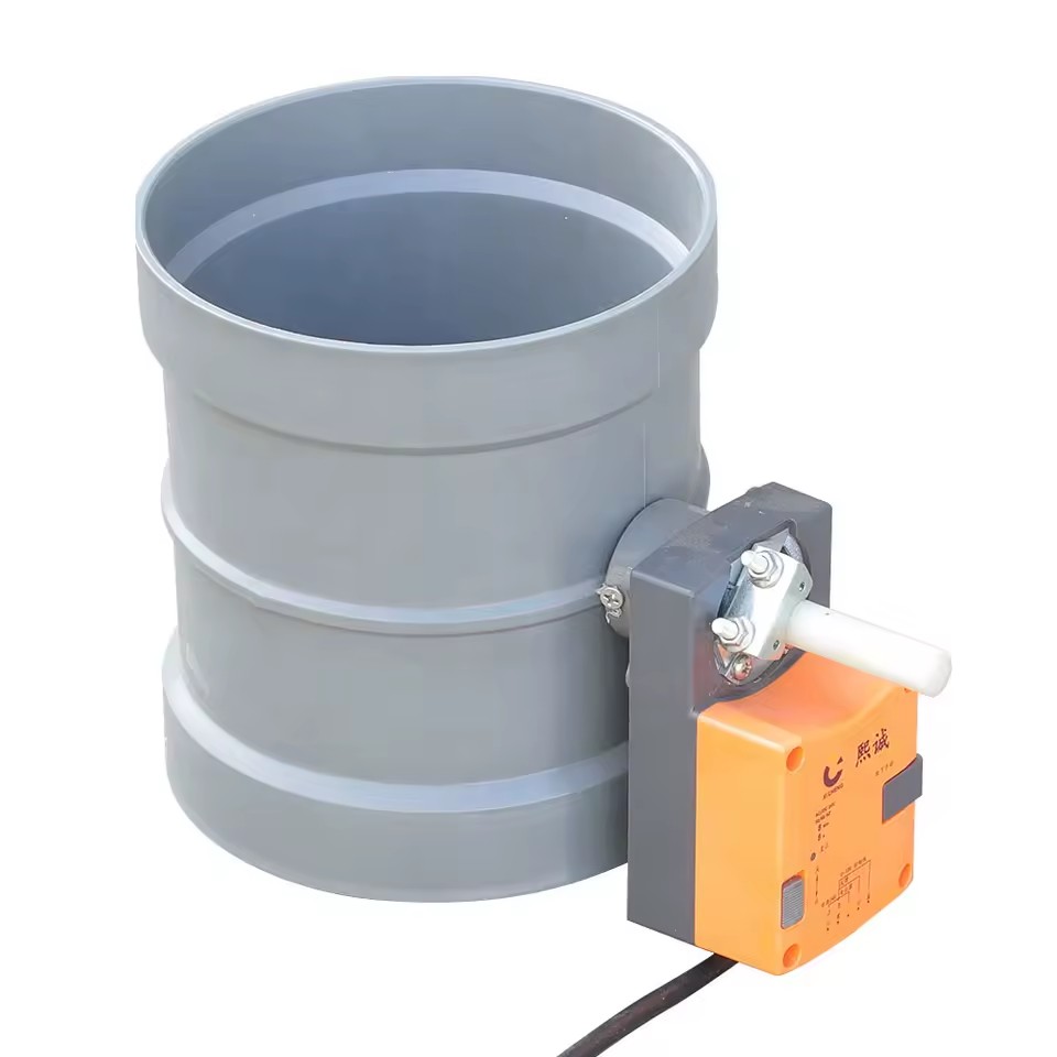 Pp/PVC Plastic Electric Airflow Control Valve with Actuator