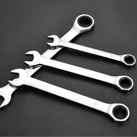 Chrome-Plated 72-Tooth Ratcheting Gear Wrench 6-32mm Double-Ended Open/Box End Tool for Industrial Repairing DIY OEM